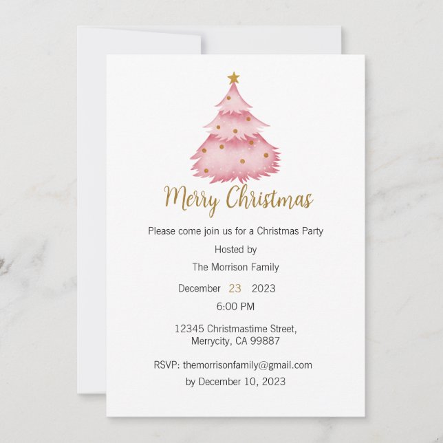Christmas Party Invitation, Xmas Invite (Front)