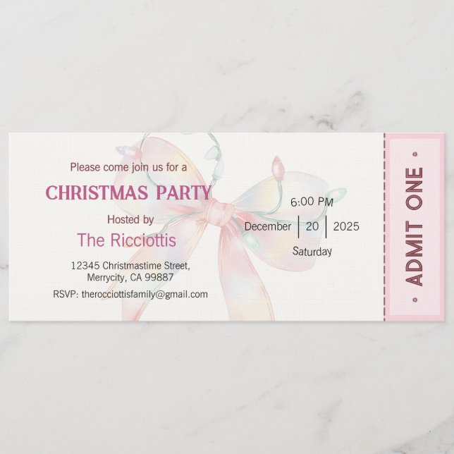 Christmas Party Invitation, Xmas Invite (Front)