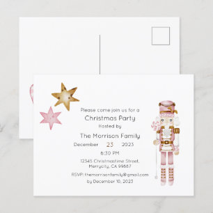 Christmas Party Invitation, Xmas Invite Postcard
