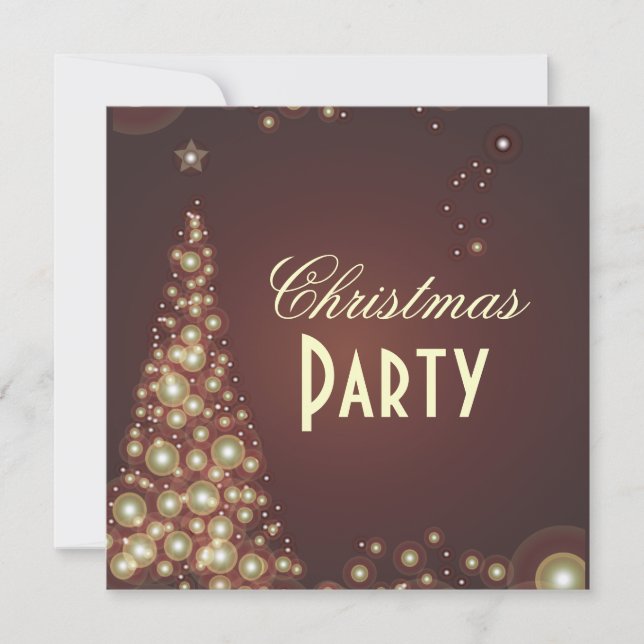 Christmas Party invitations, champagne bubbles Invitation (Front)