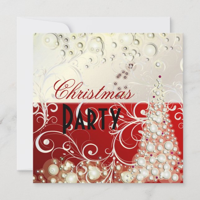 Christmas Party invitations, champagne bubbles Invitation (Front)