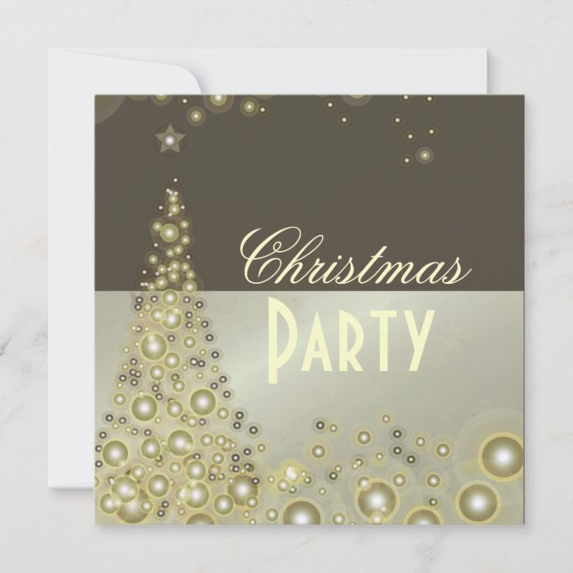 Christmas Party invitations, champagne bubbles Invitation (Front)