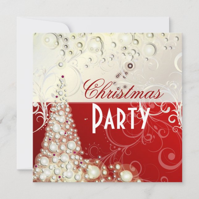 Christmas Party invitations, champagne bubbles Invitation (Front)
