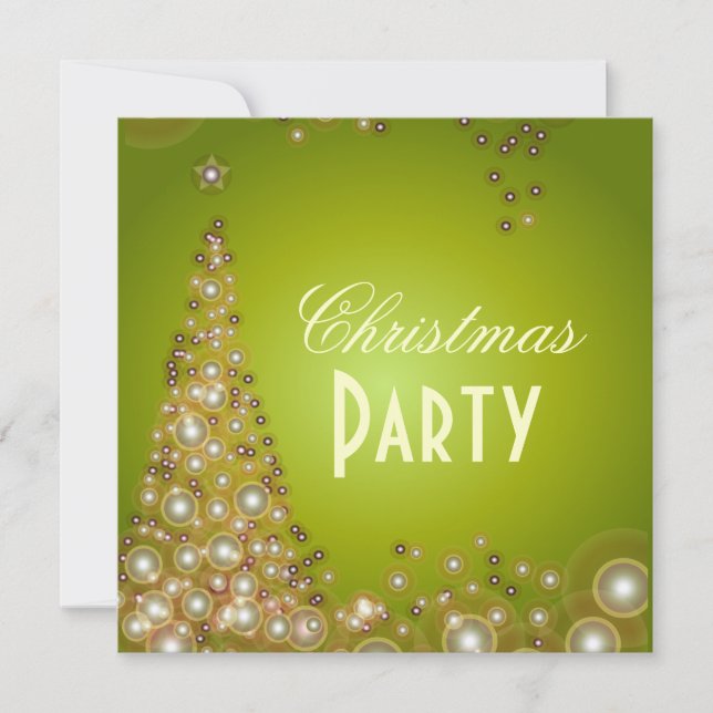 Christmas Party invitations, champagne bubbles Invitation (Front)