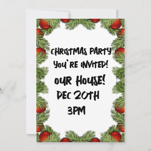 CHRISTMAS PARTY INVITATIONS CUSTOM FESTIVE (Front)
