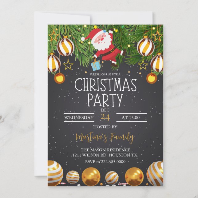 Christmas Party Invitations Holiday Party (Front)