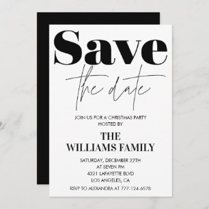Christmas Party  invitations Save the date Black