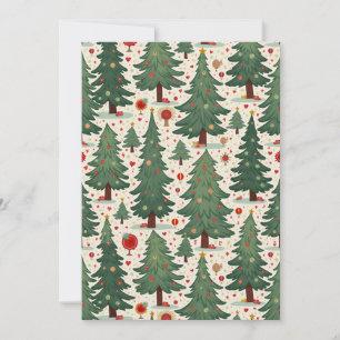 Christmas party  invitations tree pattern