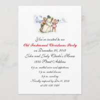 Christmas Party Invitations Vintage Snowman