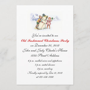 Christmas Party Invitations Vintage Snowman