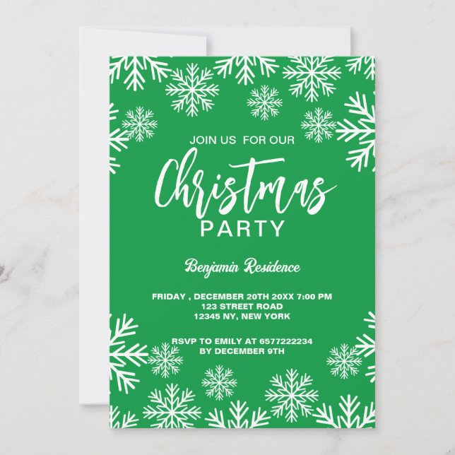 Christmas Party invite 5" x 7" Foil Invitation (Front)