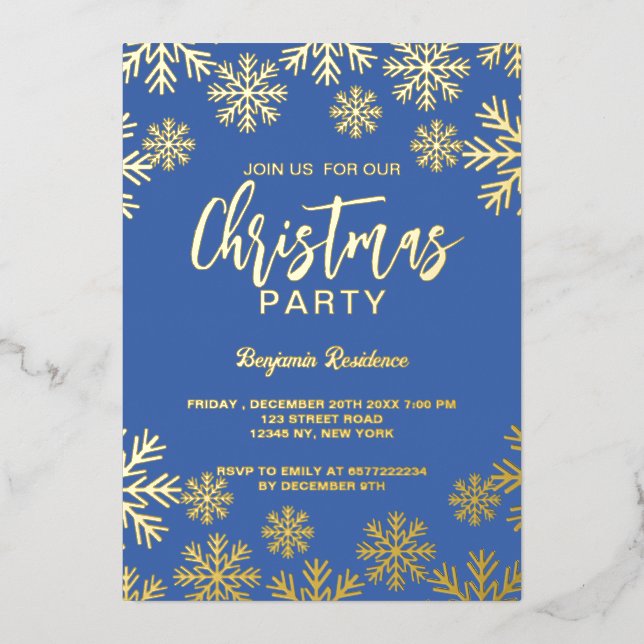 Christmas Party invite 5" x 7" Foil Invitation (Front)
