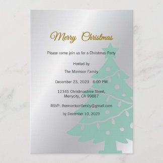 Christmas Party Invite, Christmas Dinner Invitation
