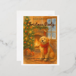 Christmas Party Invite · Cosy Dog Scene