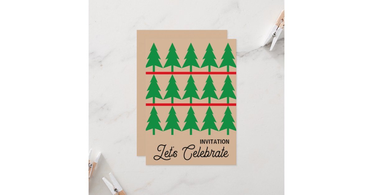Scandi Einvite Christmas Party Invite, Minimalist Scandi Style Invitation | Zazzle