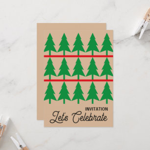 Christmas Party Invite, Minimalist Scandi Style Invitation