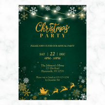 Christmas Party Invite | Snowflakes and Santa