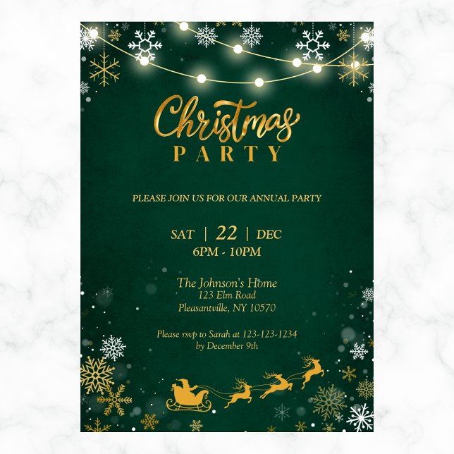 Christmas Party Invite | Snowflakes and Santa  (Creator Uploaded)