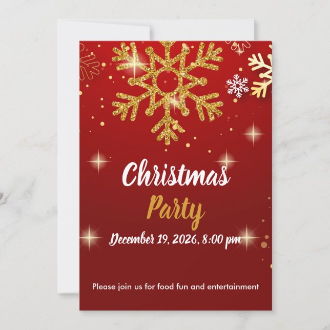 Christmas Party Invite - Text can be customised (Front)