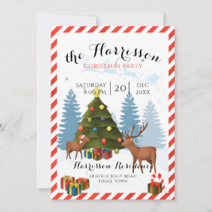 Christmas party invite with reindeer