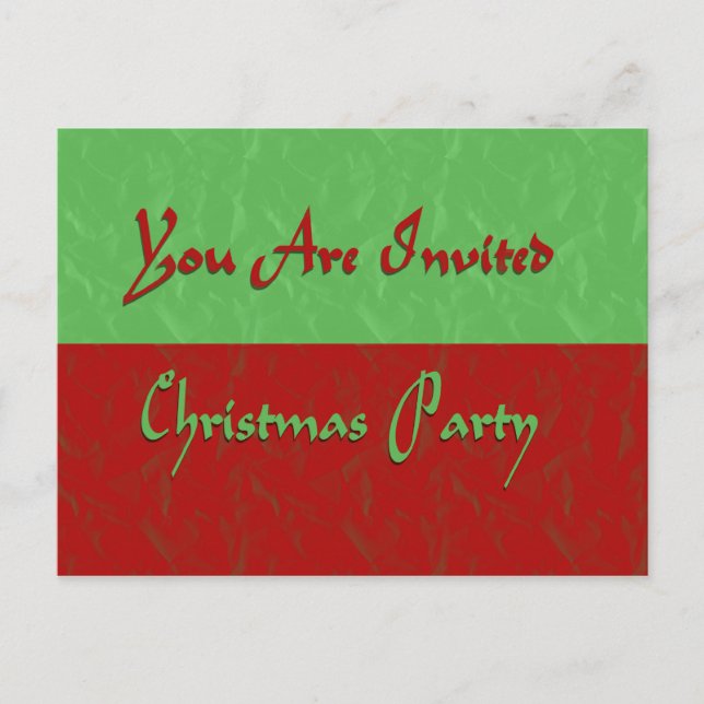 Christmas Party Invited Invitation Postcard (Front)