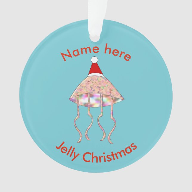 Christmas Party Jellyfish Acrylic Ornament (Front)