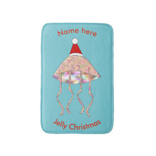 Christmas Party Jellyfish Custom Bath Mat