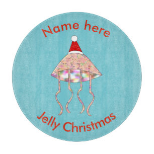 Christmas Party Jellyfish Custom Cutting Board