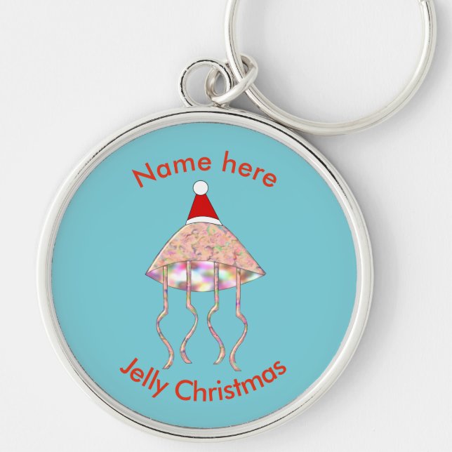 Christmas Party Jellyfish Custom Keychain (Front)