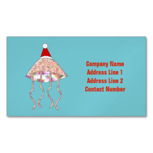 Christmas Party Jellyfish Custom Magnetic Business Card