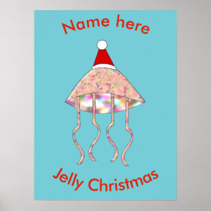Christmas Party Jellyfish Custom Poster