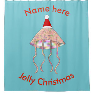 Christmas Party Jellyfish Custom Shower Curtain