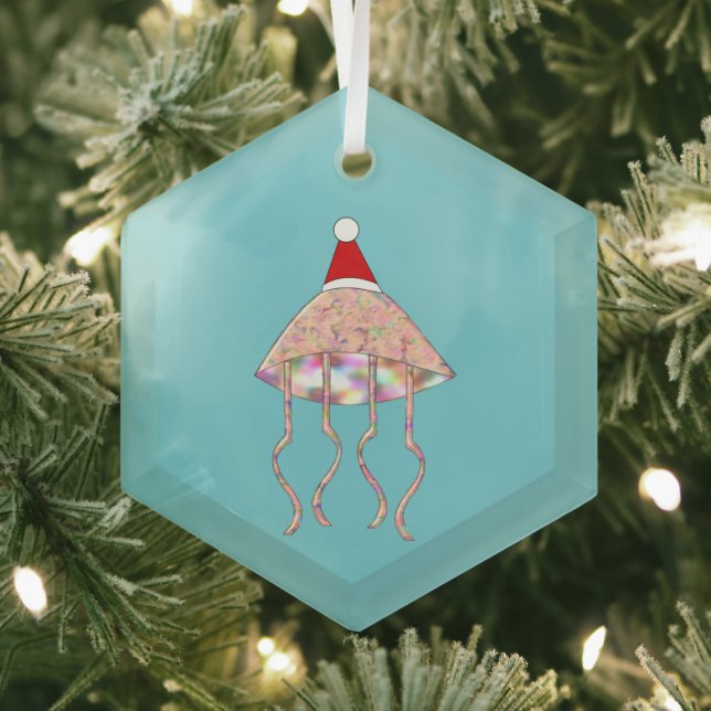 Christmas party Jellyfish Glass Tree Decoration (Insitu)