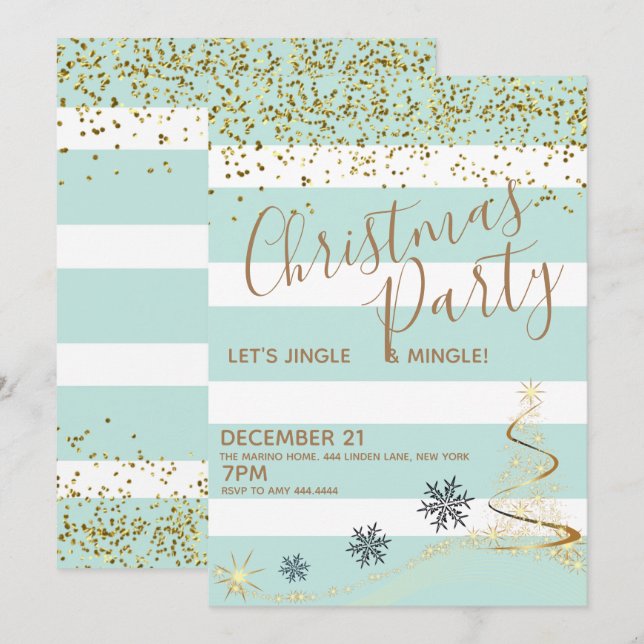 Christmas Party Jingle and Mingle Invitation (Front/Back)