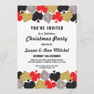 Christmas Party Las Vegas Casino Cards Invite