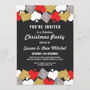 Christmas Party Las Vegas Casino Cards Invite