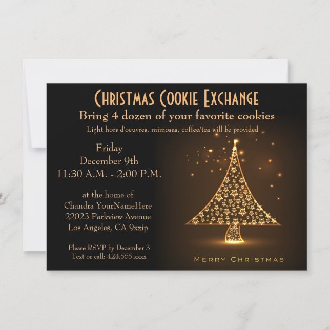 Christmas Party Modern Bronze Invitation (Front)