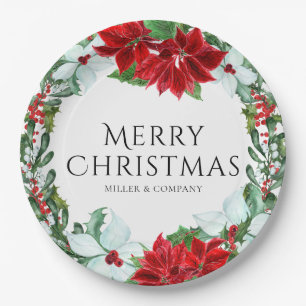 Christmas Party Modern Corporate Holiday Party Paper Plate