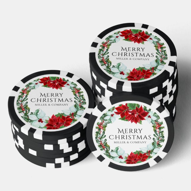 Christmas Party Modern Corporate Holiday Party Poker Chips (Stack)