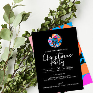 Christmas Party Modern Geometric Pattern Invitation