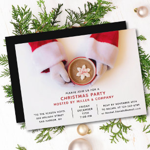 Christmas Party Modern Santa Corporate Holiday Invitation