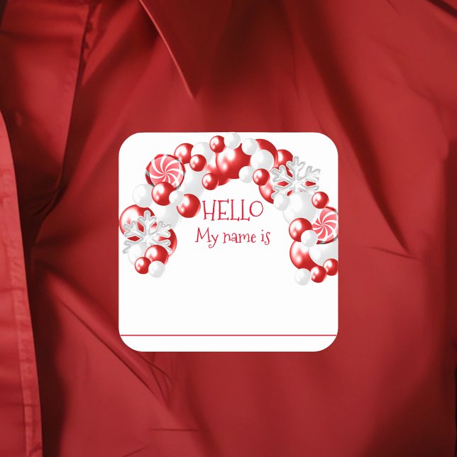 Christmas Party Name Badge Tag Balloons (Creator Uploaded)