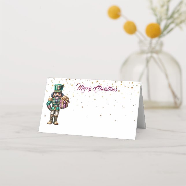 Christmas Party Name Place Card-Nutcracker Card (Front)