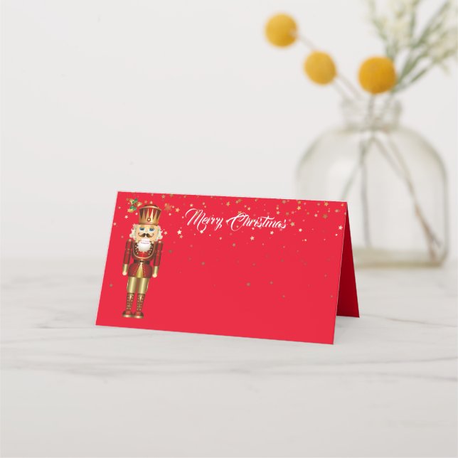Christmas Party Name Place Card-Nutcracker Place Card (Front)