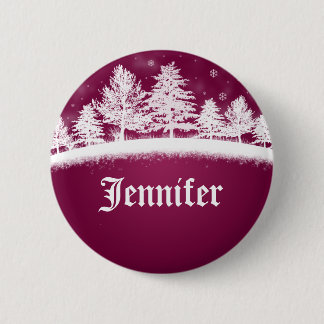 Christmas Party Name Tags Hot Pink 6 Cm Round Badge