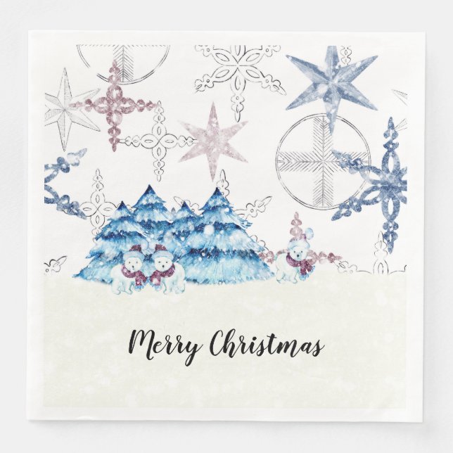Christmas Party Napkins, Dinner Size Napkin (Front)