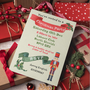 Christmas Party nutcracker Little drummer boy Invitation