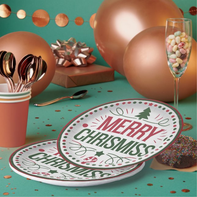 Christmas Party Paper Plates  (Multi)