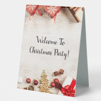 Christmas Party Pedestal Sign