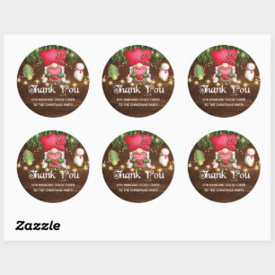 Christmas Party Personalised Classic Round Sticker